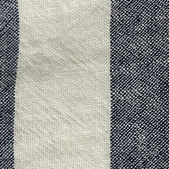 Rails Wren Vertical Stripe Dress L Blue White Mini Summer Linen Blend Sporty - Picture 10 of 12